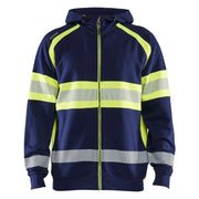 Blaklader 3552 1158 Hooded Sweatshirt Met Rits High Vis Marine High Vis Geel