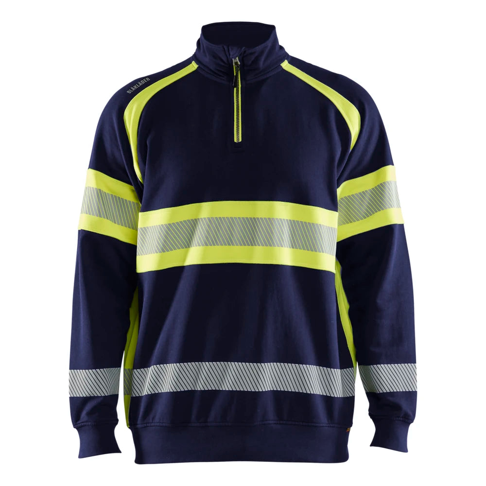 Blaklader 3553 1158 Sweatshirt Met Halve Rits High Vis Marine High Vis Geel
