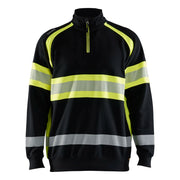 Blaklader 3553 1158 Sweatshirt Met Halve Rits High Vis Zwart High Vis Geel