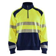 Blaklader 3556 2528 Sweatshirt Met Halve Rits High Vis High Vis Geel Marineblauw