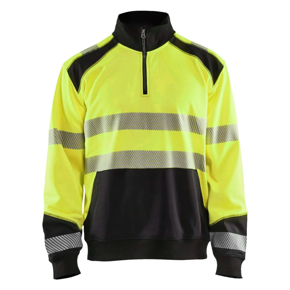 Blaklader 3556 2528 Sweatshirt Met Halve Rits High Vis High Vis Geel Zwart