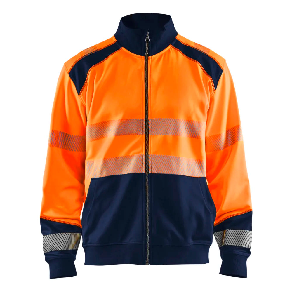 Blaklader 3558 2528 Sweatshirt Met Rits High Vis High Vis Oranje Marineblauw