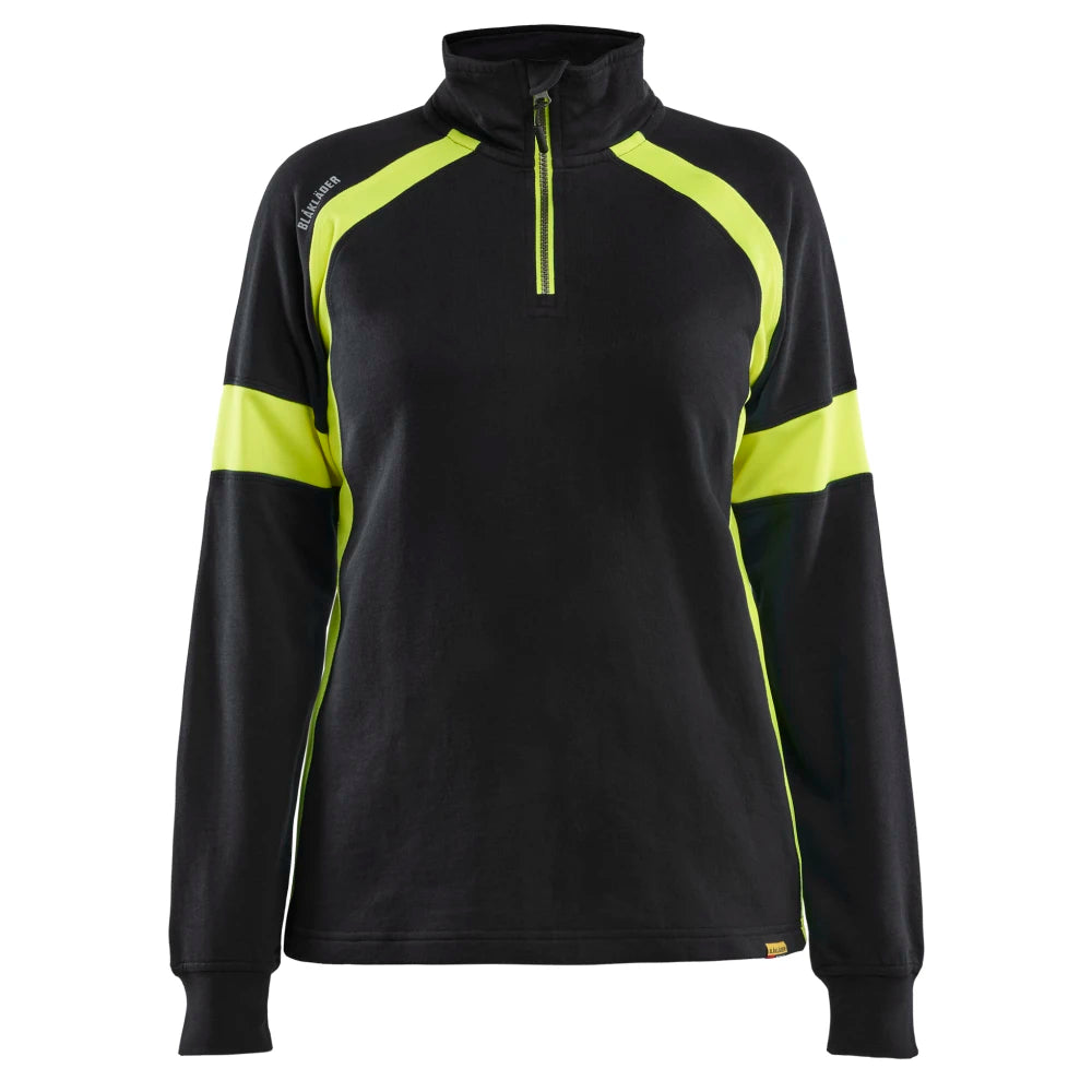 Blaklader 3566 1158 Dames Sweatshirt Visible Zwart High Vis Geel