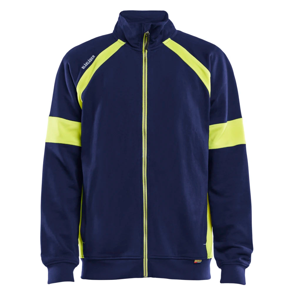 Blaklader 3567 1158 Sweatshirt Met Rits Visible Marine High Vis Geel