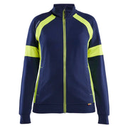 Blaklader 3568 1158 Dames Sweatshirt Met Rits Visible Marine High Vis Geel