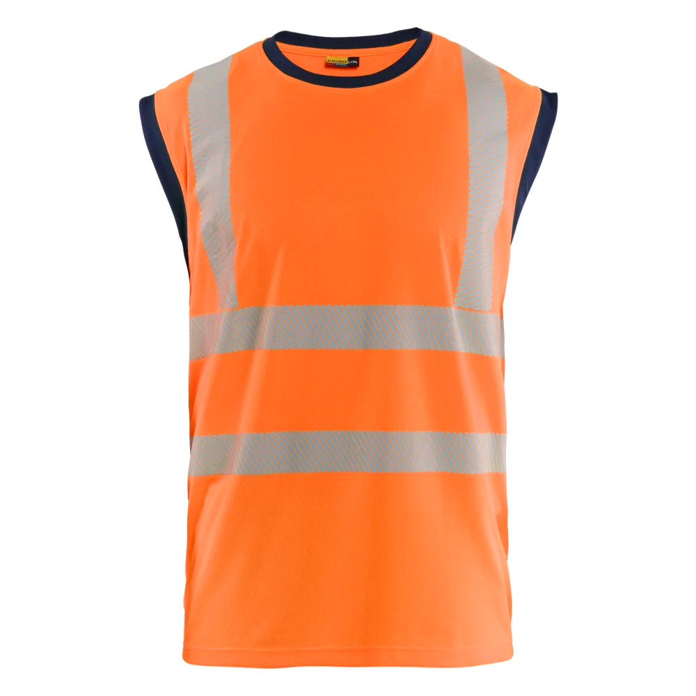 Blaklader 3575 1013 Mouwloos Onderhemd High Vis High Vis Oranje Marineblauw