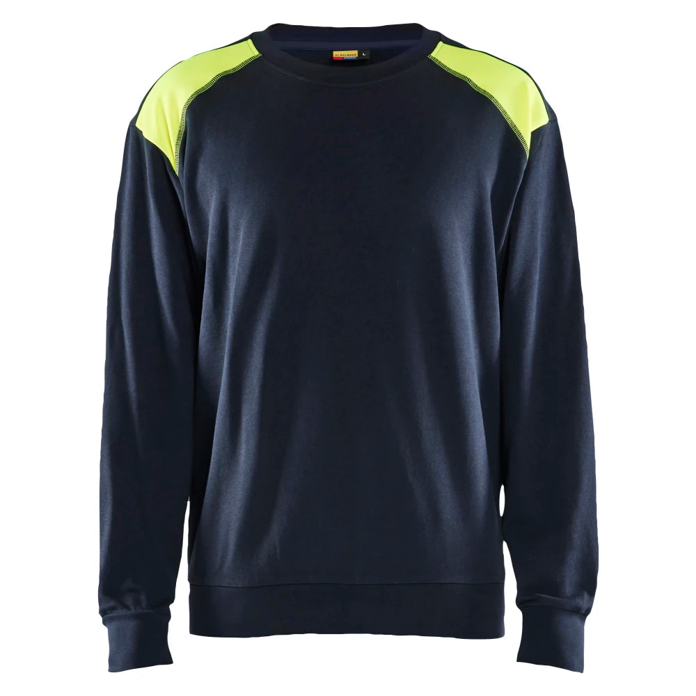 Blaklader 3580 1158 Sweatshirt Bi-Colour Donker Marineblauw High Vis Geel