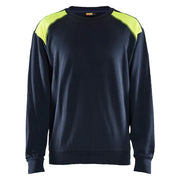 Blaklader 3580 1158 Sweatshirt Bi-Colour Donker Marineblauw High Vis Geel