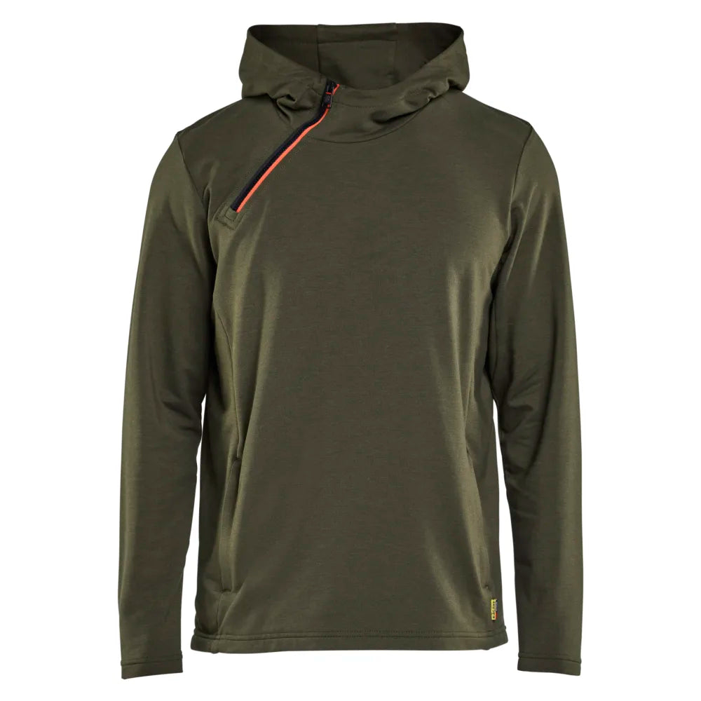 Blaklader 3594 2547 Hoodie Met Schuine Halve Rits Donker Herfstgroen