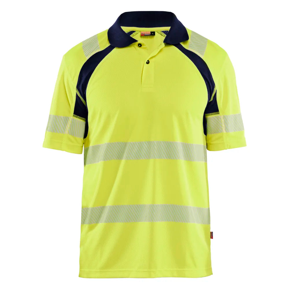 Blaklader 3595 1013 Uv-Poloshirt High Vis High Vis Geel Marineblauw