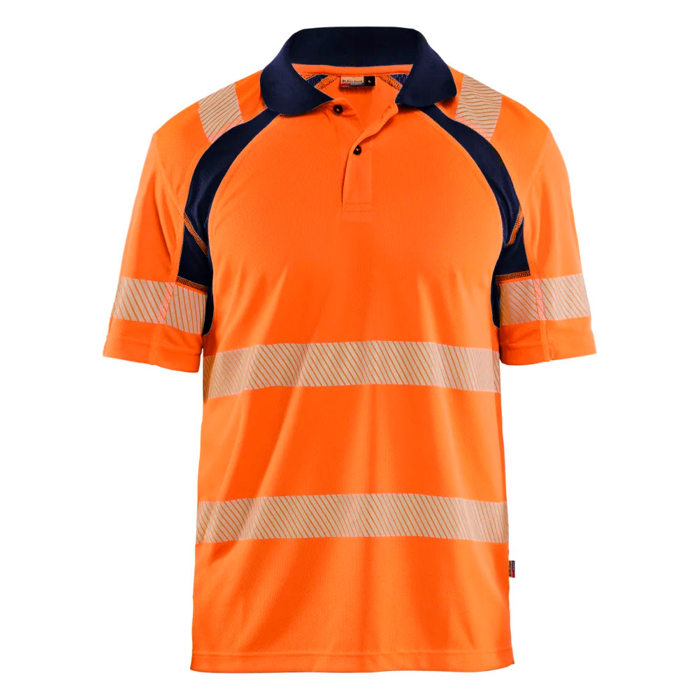Blaklader 3595 1013 Uv-Poloshirt High Vis High Vis Oranje Marineblauw