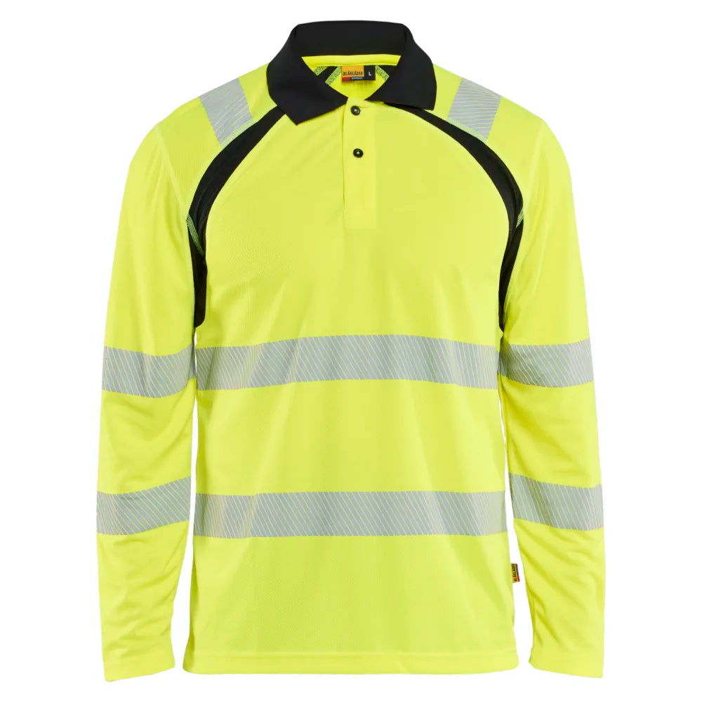 Blaklader 3598 1013 Uv-Poloshirt Lange Mouwen High Vis High Vis Geel Zwart