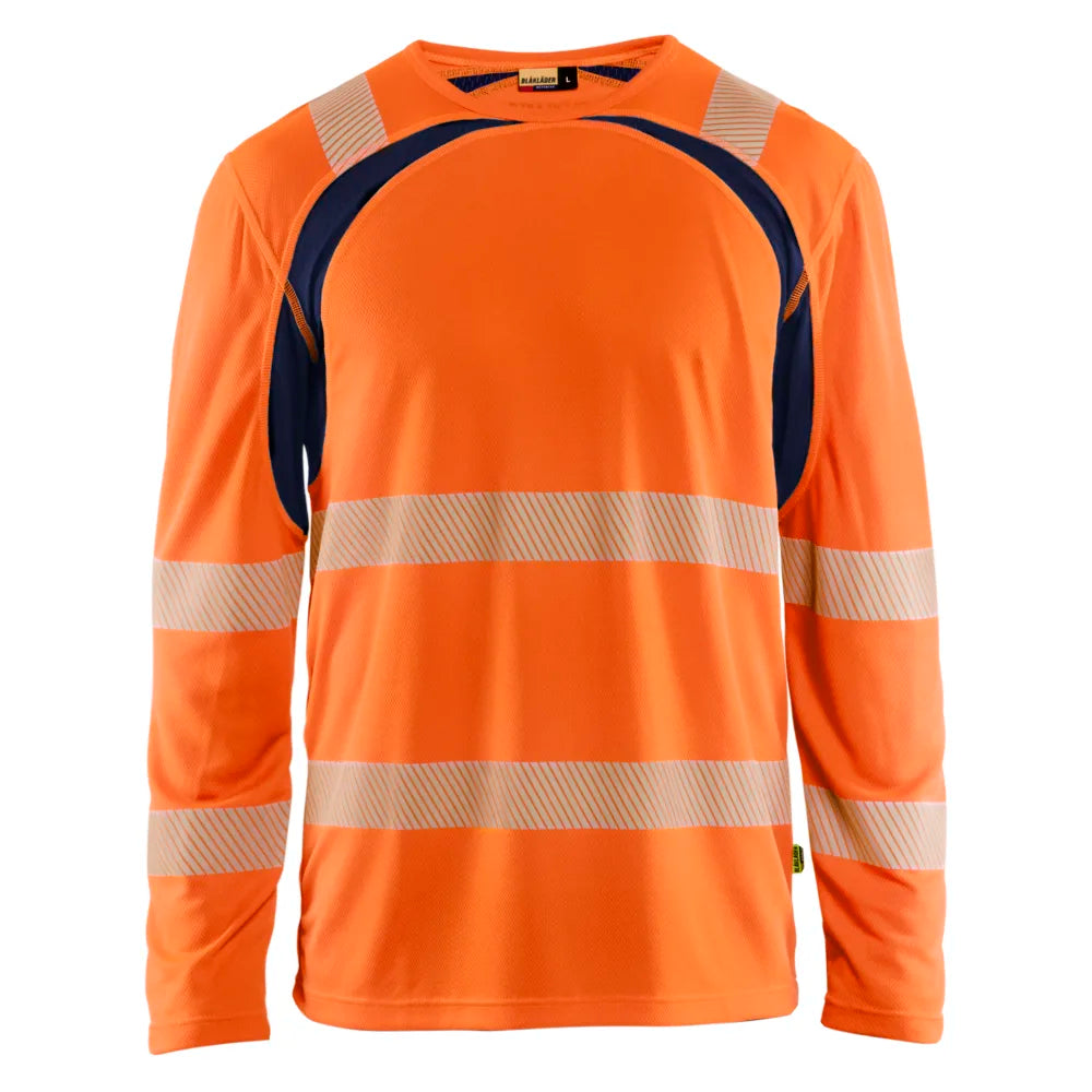 Blaklader 3599 1013 Uv-T-Shirt Lange Mouwen High Vis High Vis Oranje Marineblauw