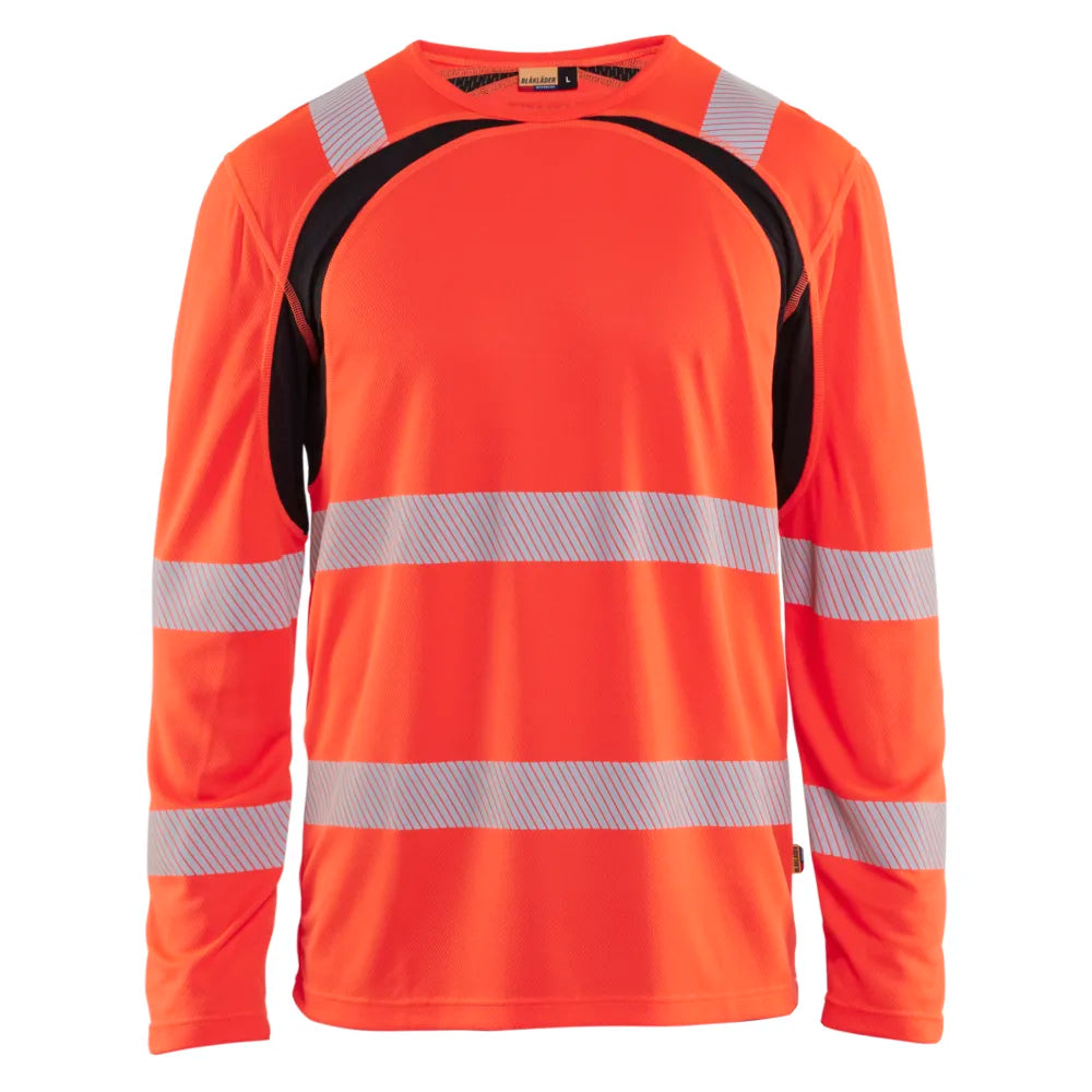 Blaklader 3599 1013 Uv-T-Shirt Lange Mouwen High Vis High Vis Rood Zwart