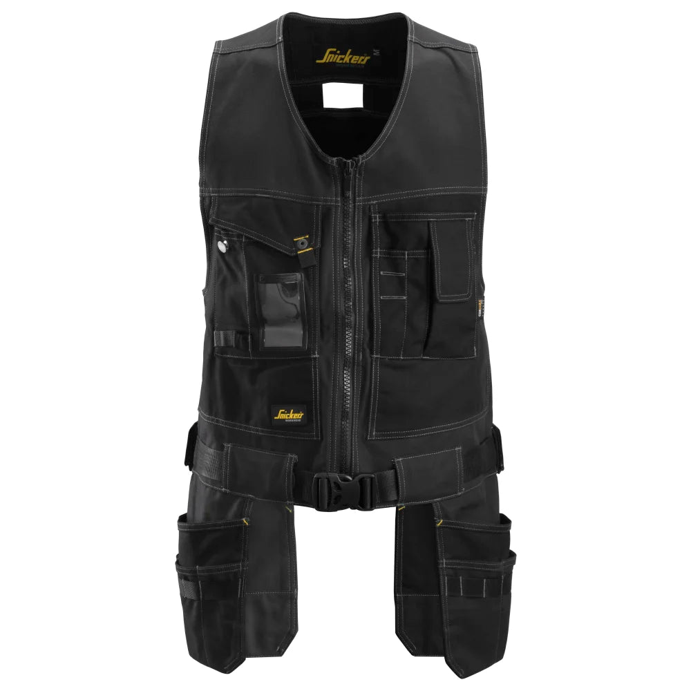 Snickers 4254 Allroundwork Gereedschapsvest Canvas Stretch Met Holsterzakken 0404 Black Black
