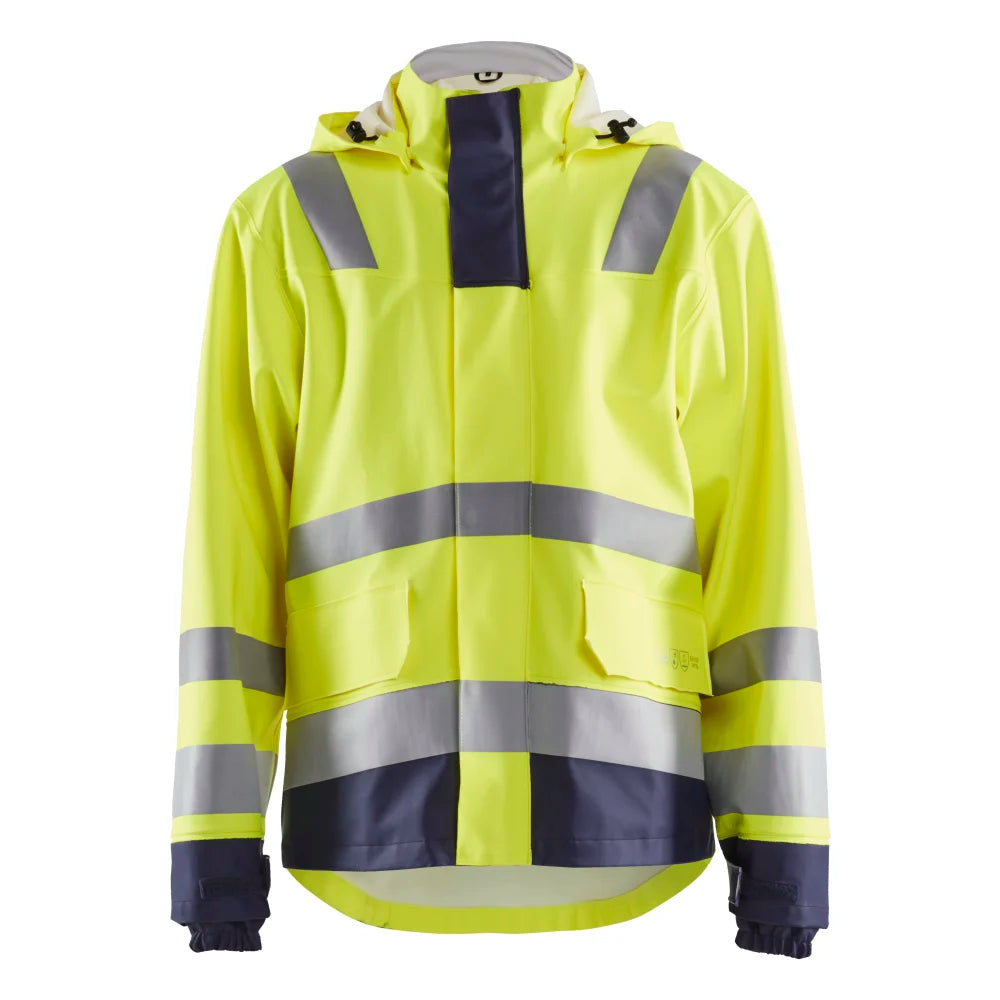 Blaklader 4313 2022 Vlamvertragende Regenjas Level 2 High Vis Geel Marineblauw