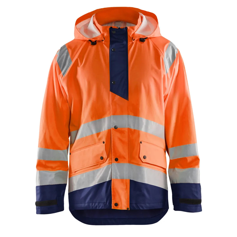 Blaklader 4323 2000 Regenjas High Vis Level 1 High Vis Oranje Marineblauw
