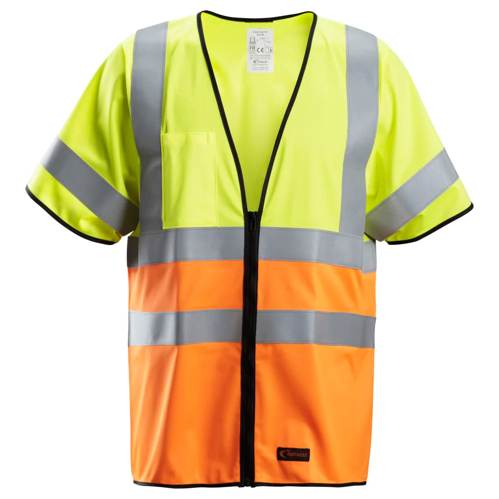 Snickers 4361 Protecwork High-Vis Klasse 3/2 Hesje Met Korte Mouwen 6655 High Visibility Yellow High Visibility Orange