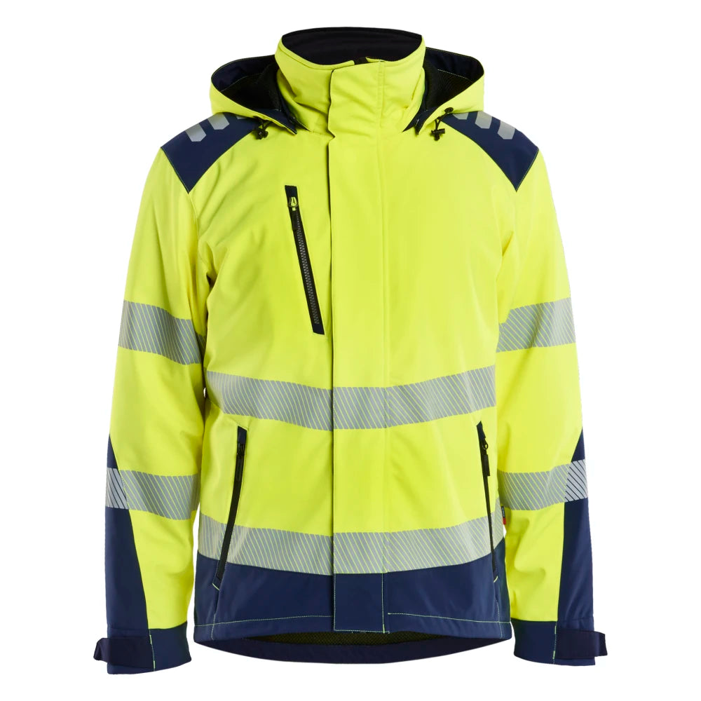 Blaklader 4400 2513 Softshell Winterjas High Vis High Vis Geel Marineblauw