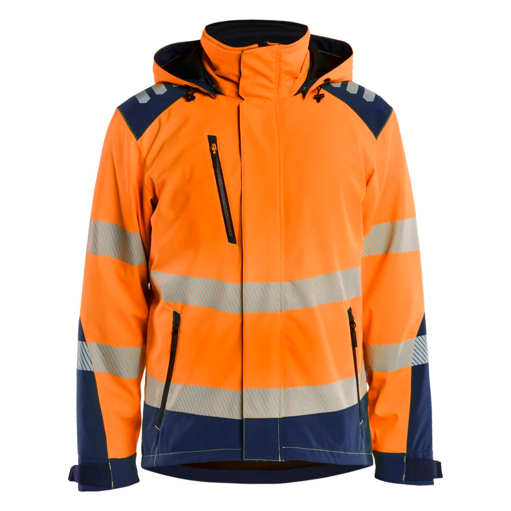 Blaklader 4400 2513 Softshell Winterjas High Vis High Vis Oranje Marineblauw