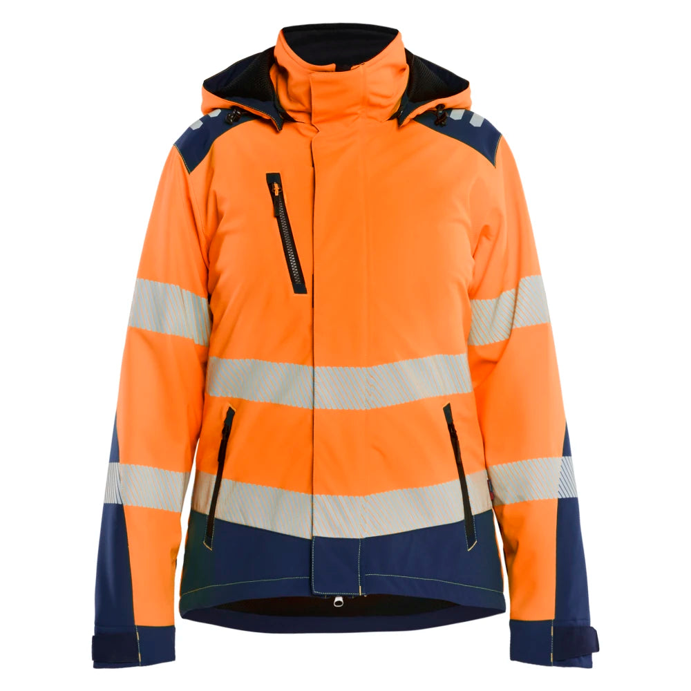 Blaklader 4401 2513 Dames Softshell Winterjas High Vis High Vis Oranje Marineblauw