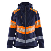 Blaklader 4404 2513 Dames Softshell Jack High Vis Marineblauw Oranje