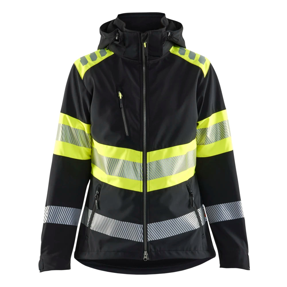 Blaklader 4404 2513 Dames Softshell Jack High Vis Zwart High Vis Geel