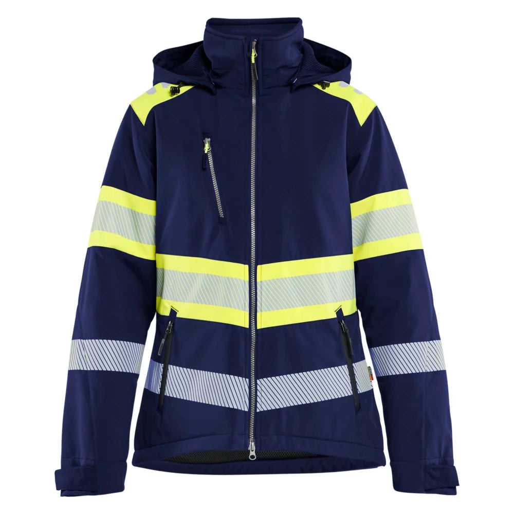 Blaklader 4406 2513 Dames Lichtgewicht Softshell Jack Gevoerd High Vis Marine High Vis Geel