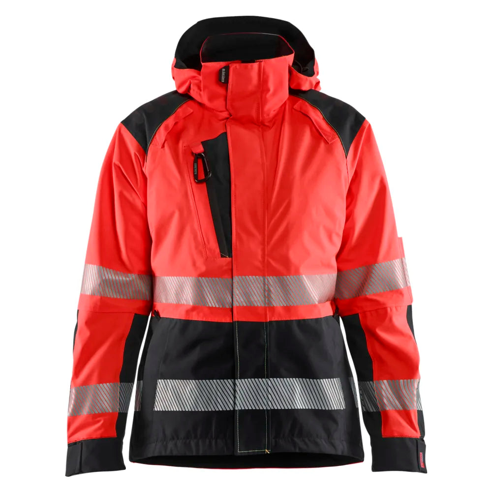 Blaklader 4436 1987 Dames Shell Jack High Vis High Vis Rood Zwart