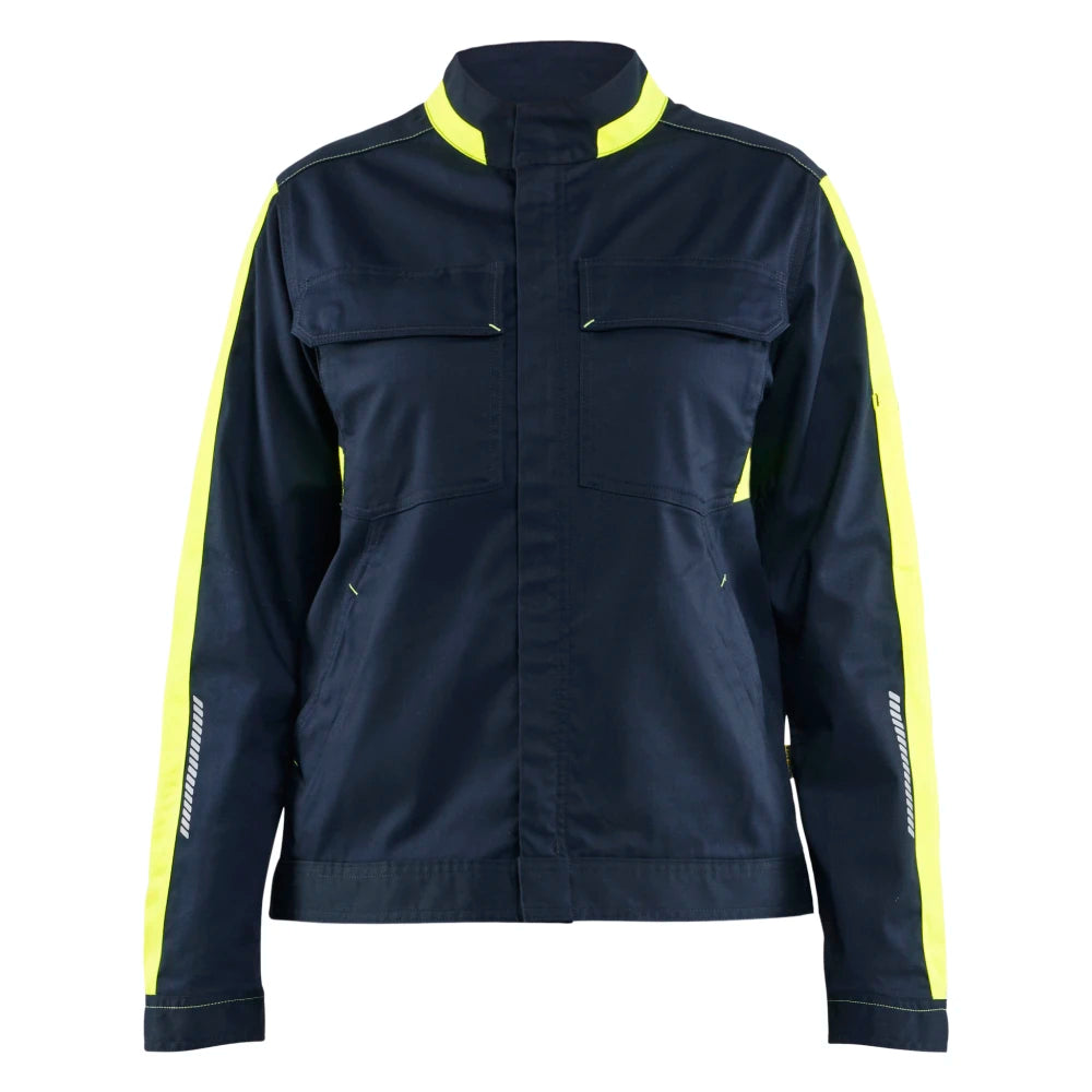 Blaklader 4443 1832 Dames Industrie Jack Stretch Donker Marineblauw High Vis Geel