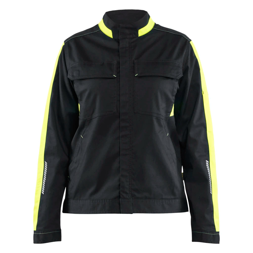 Blaklader 4443 1832 Dames Industrie Jack Stretch Zwart High Vis Geel