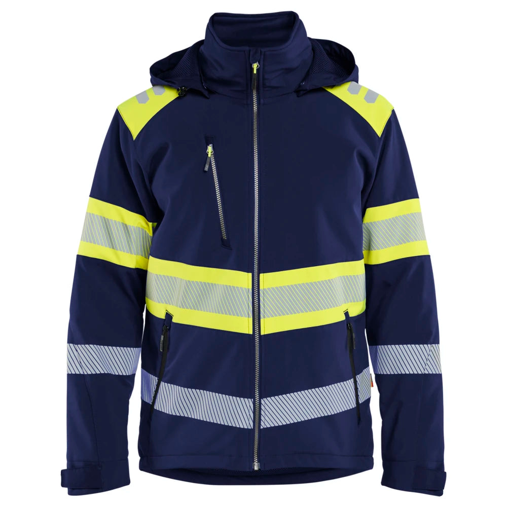 Blaklader 4489 2513 Lichtgewicht Softshell Jack Gevoerd High Vis Marine High Vis Geel