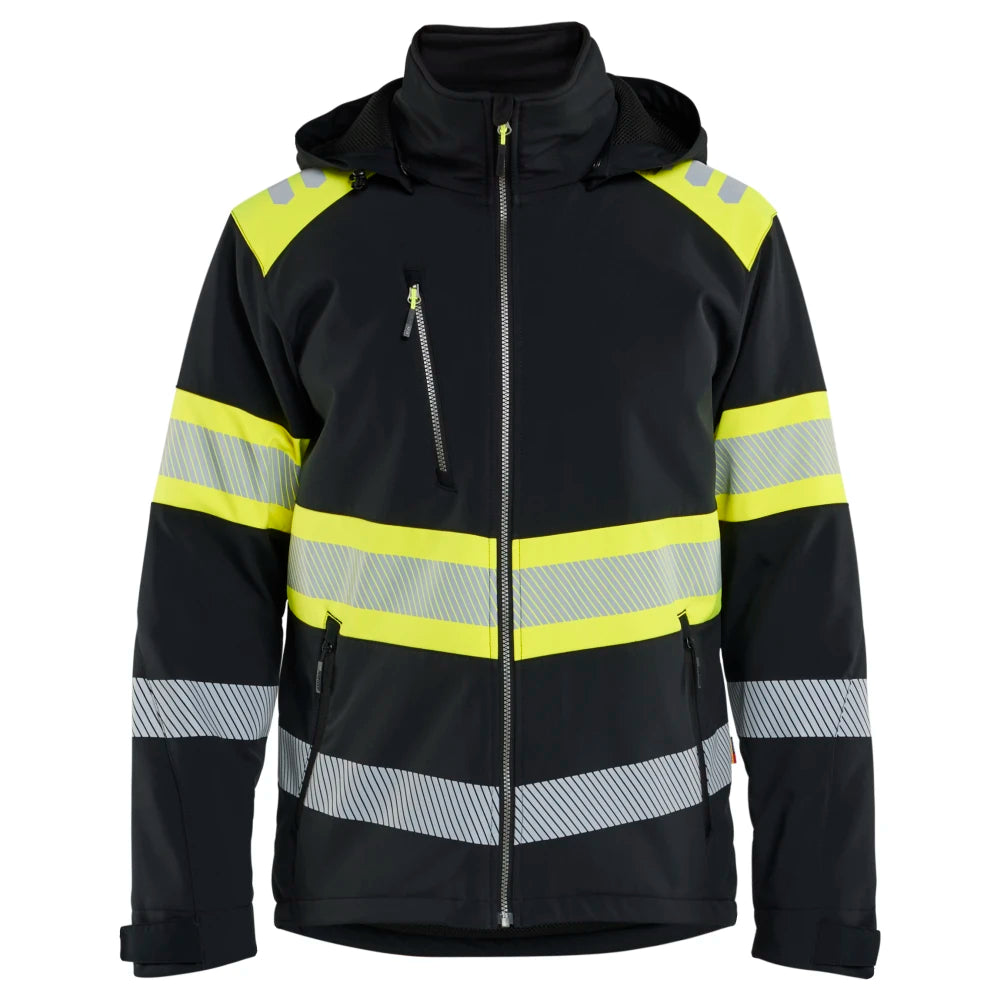 Blaklader 4489 2513 Lichtgewicht Softshell Jack Gevoerd High Vis Zwart High Vis Geel