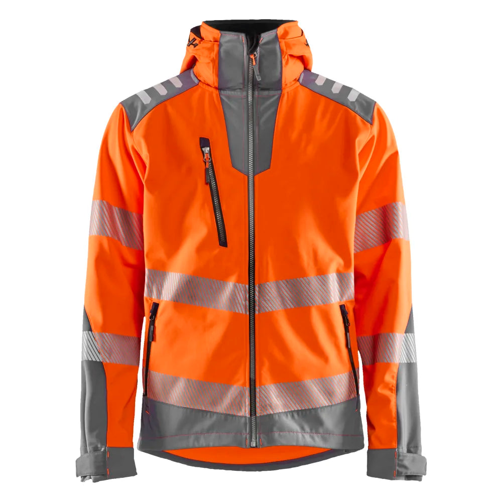 Blaklader 4491 2513 Softshell Jack High Vis High Vis Oranje Medium Grijs