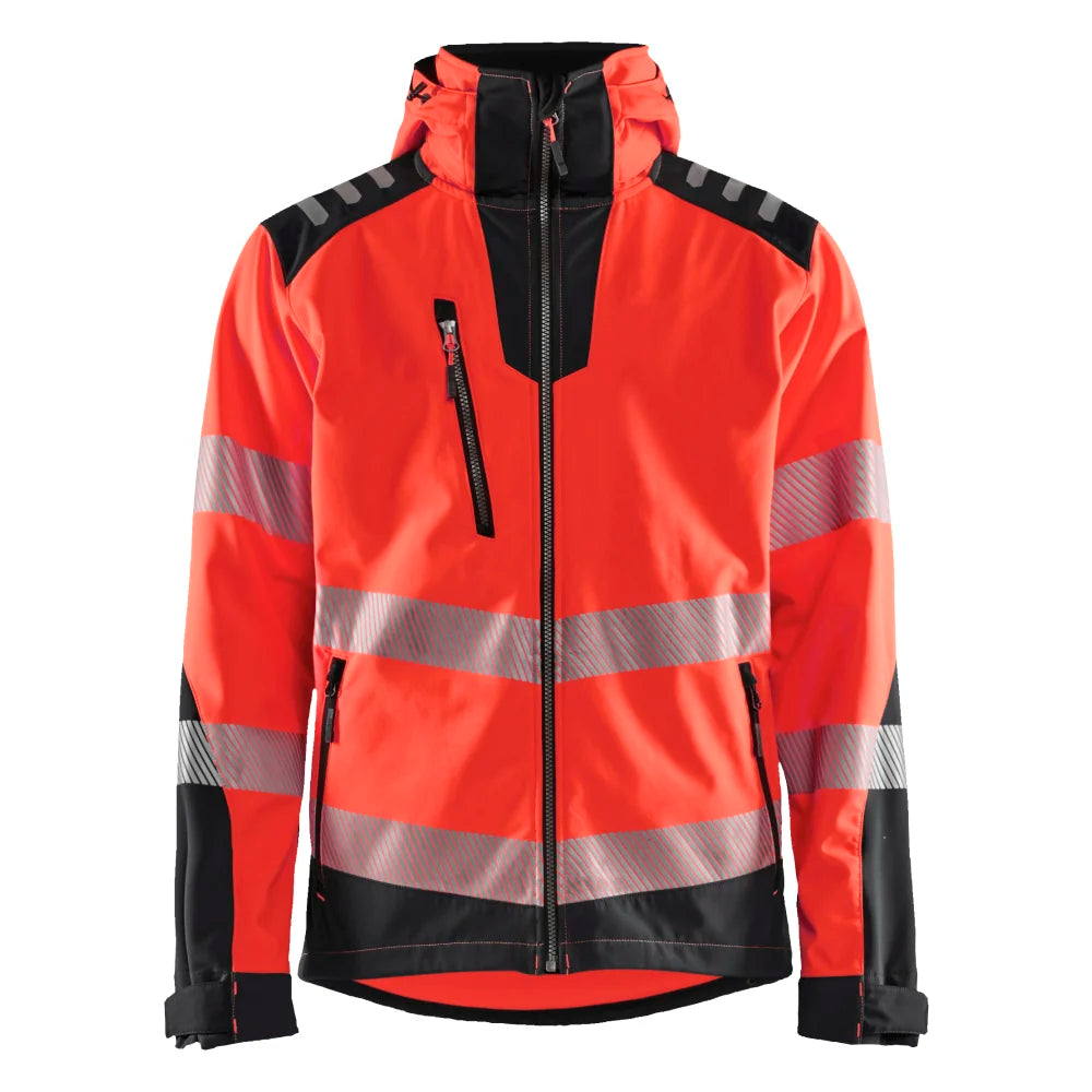 Blaklader 4491 2513 Softshell Jack High Vis High Vis Rood Zwart