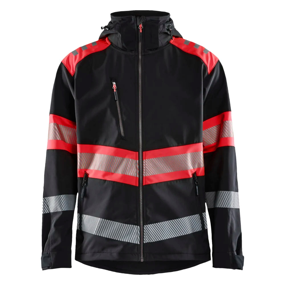 Blaklader 4494 2513 Softshell Jack High Vis Zwart High Vis Rood