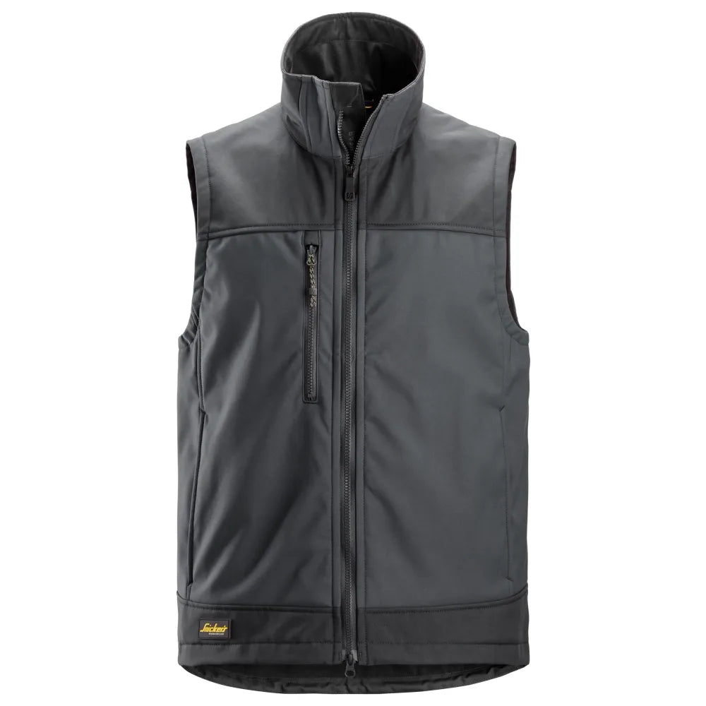 Snickers 4506 Allroundwork Softshell Stretch Bodywarmer 5859 Steel Grey Dk Steel Grey