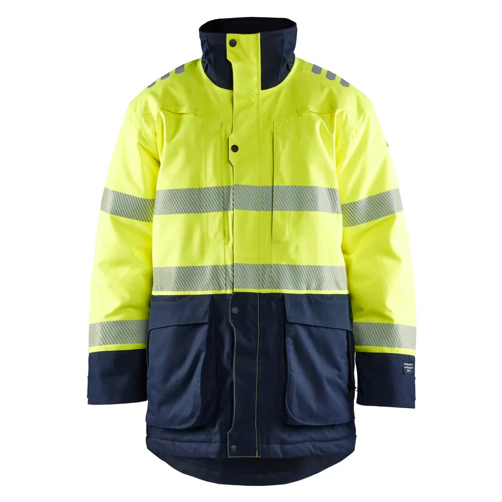 Blaklader 4527 1534 Multinorm Winterparka High Vis Geel Marineblauw