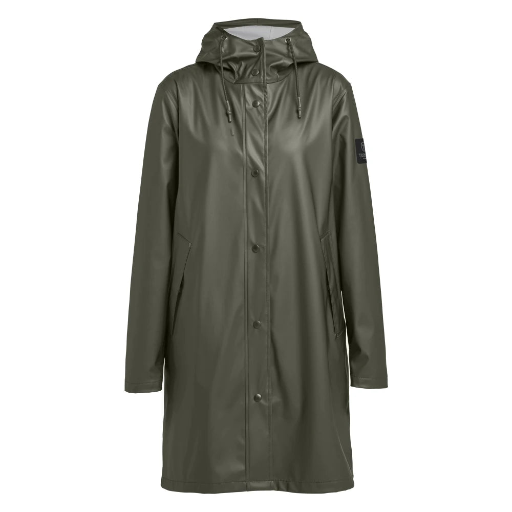 Tenson Apelviken Pu Raincoat Women Olijfgroen