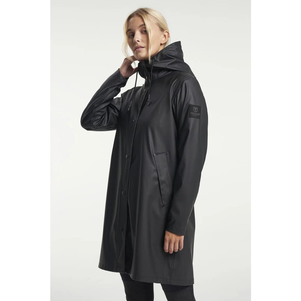 Tenson Apelviken Pu Raincoat Women Zwart