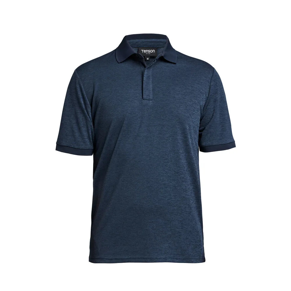 Tenson Txlite Melange Polo Men Donker Marineblauw