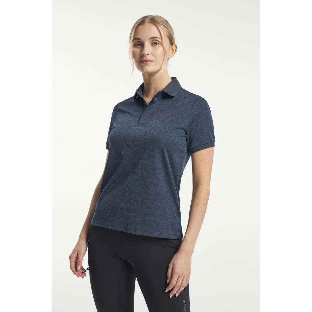 Tenson Txlite Melange Polo Women Donker Marineblauw