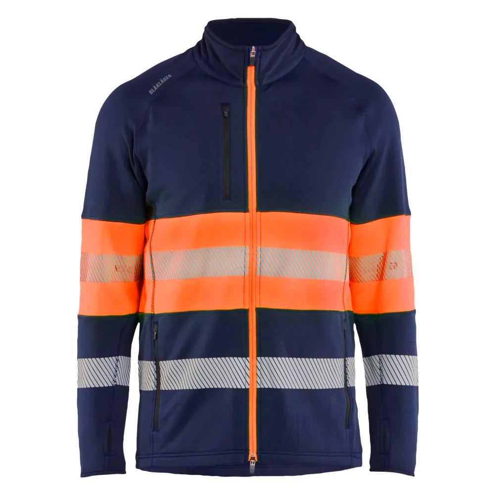 Blaklader 4712 2539 Fleecejack High Vis Marineblauw Oranje