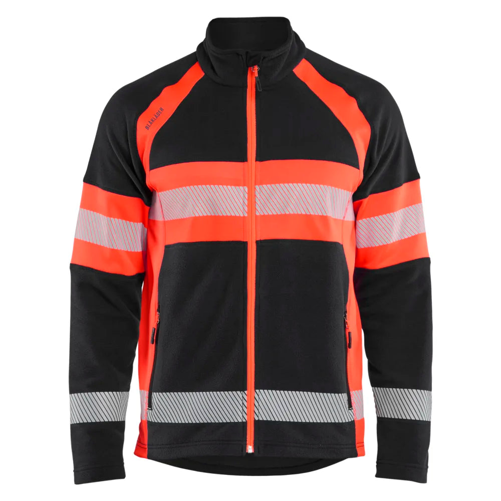 Blaklader 4713 1010 Microfleecevest High Vis Zwart High Vis Rood