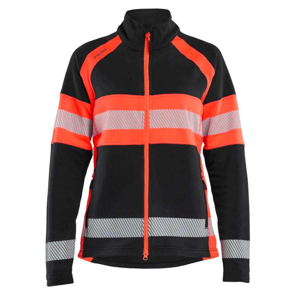 Blaklader 4718 1010 Dames Microfleecevest High Vis Zwart High Vis Rood