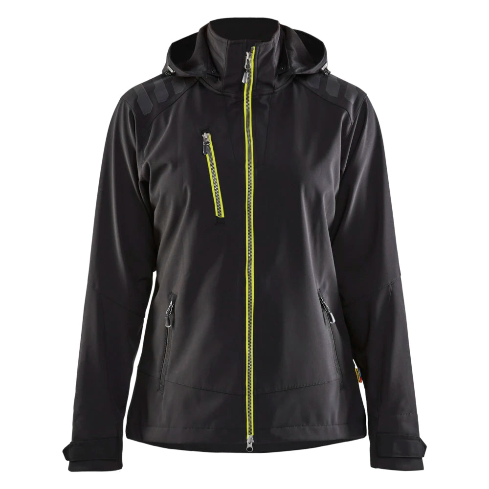 Blaklader 4719 2513 Dames Softshell Jack Zwart High Vis Geel
