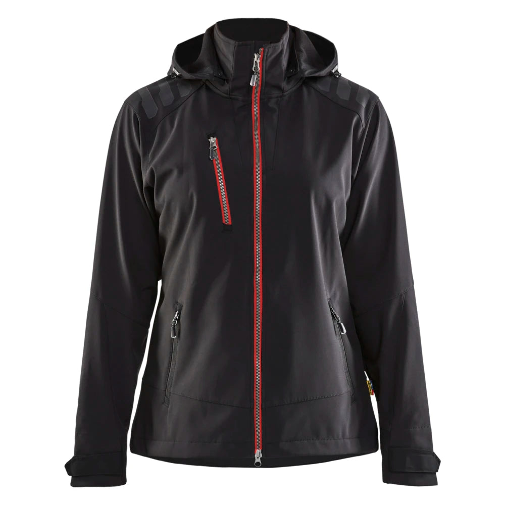 Blaklader 4719 2513 Dames Softshell Jack Zwart Rood