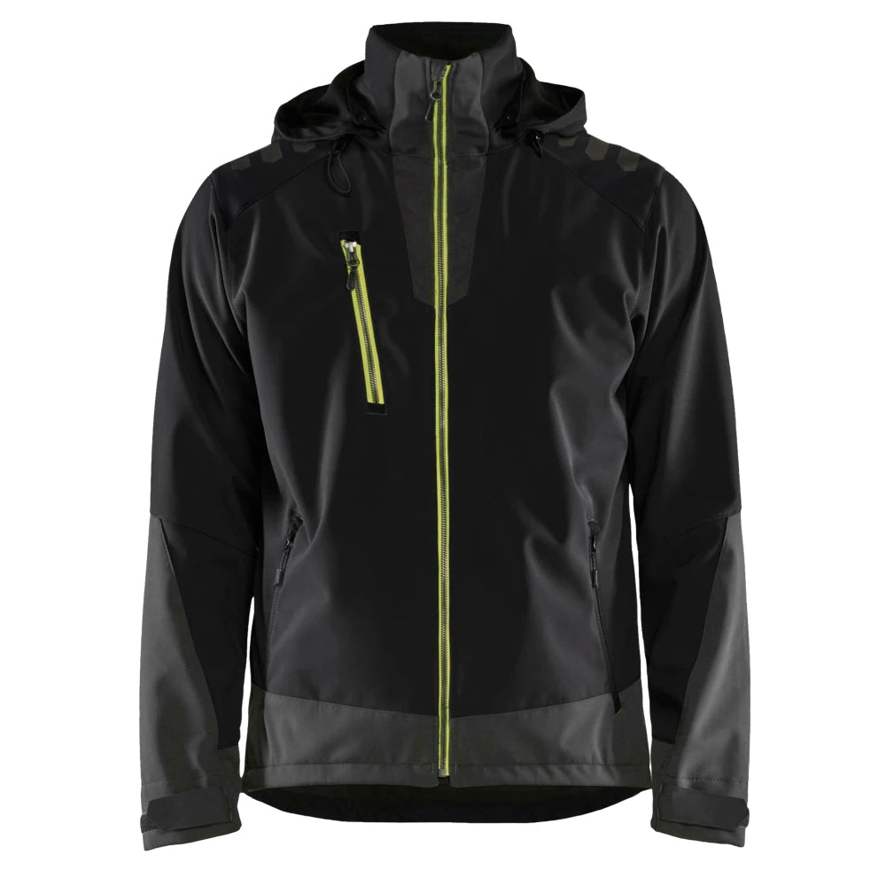 Blaklader 4749 2513 Softshell Jack Zwart High Vis Geel