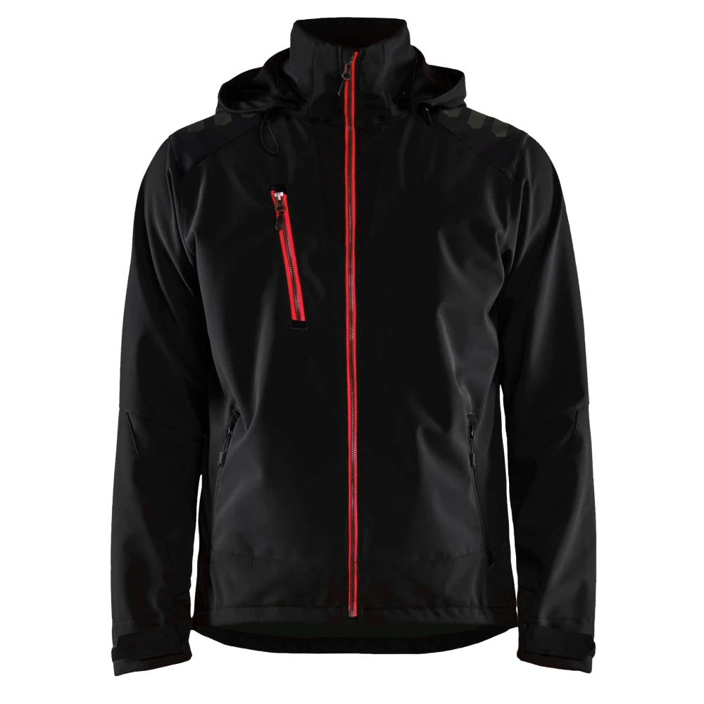 Blaklader 4749 2513 Softshell Jack Zwart Rood