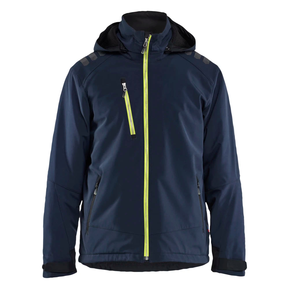 Blaklader 4750 2513 Lichtgewicht Softshell Jack Gevoerd Donker Marineblauw High Vis Geel